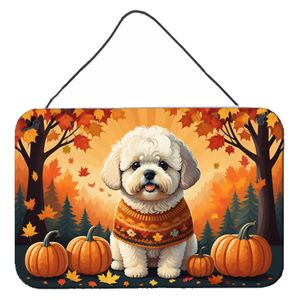 Multicolor Aluminum Metal <b>Sign</b> New Bichon Frise Fall Door Hanging Prints for Kitchen Wall Bar <b>Bathroom</b>-Home Decor 8HX12W - Product Image 1