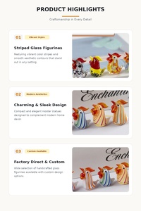 Figuras de gallinas de cristal hechas a mano al por mayor para un regalo animal único y colorido - Product Image 6
