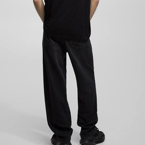 New 2025 Designer Men's Straight <b>Jeans</b> Breathable Eco-Friendly High Street Style Denim Pants Black Color - Product Image 2