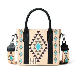 Bolso bandolera ecológico personalizado Azteca para mujer, hecho a mano, lona de algodón, Correa con asa de cuero genuino, bolso de nailon de uso diario - Product Image 2