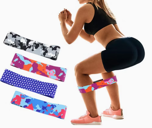 Ensemble de bandes de résistance camouflage pour femmes – Bandes de hanche en tissu élastique robuste pour la gym, le yoga et les exercices des fessiers - Product Image 1