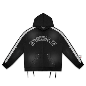 Wholesale Customized ROUGHPLAY Hooded <b>Zip</b>-<b>Up</b> Sweatshirt <b>Mens</b> Regular Fit Sport Streetwear <b>Fleece</b> Pocket Design Autumn Winter - Product Image 2