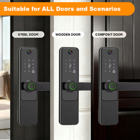 Cerradura Inteligente para Puerta de Madera con Manija, con Batería de Litio USB, Antirrobo, con Reconocimiento de Huellas Dactilares, TUYA, para Hotel, Más Vendida