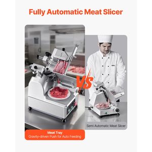 Affettatrice Elettrica Automatica 180W + 370W con Lama Premium da 12 Pollici in Acciaio 65Mn, Spessore Regolabile 0-0,3 Pollici, Affettatrice per Carne - Product Image 2