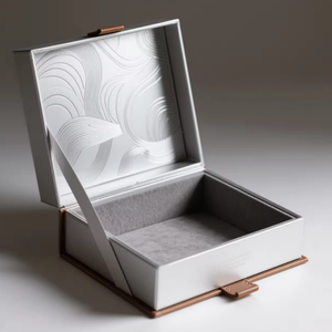 Boîte cadeau haut de gamme en papier artistique biodégradable et écologique pour crème visage et crème contour des yeux, emballage cosmétique avec fermeture magnétique - Product Image 4