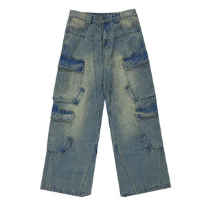 Pantalones Cargo para Hombre, Estilo Vintage, Lavados, Holgados, Talla Grande, Personalizados - Product Image 6