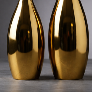 Luxury High-Gloss Gold <b>Metal</b> Flower Vase Elegant Handcrafted Slim Neck Modern Home Decor Table Centerpiece Single <b>Unit</b> Only - Product Image 5