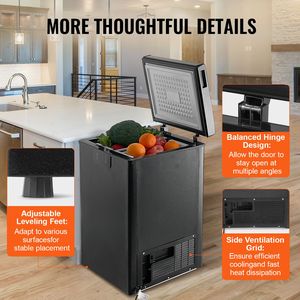 Congelador horizontal compacto de 2.22 pies cúbicos/63 L con 2 cestas extraíbles, puerta superior abatible, ideal para hoteles - Product Image 6