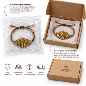 Pulsera Boho con Cuentas en Forma de Pirámide Chapada en Oro, Joyería Unisex de Aleación, Pulsera de Moda Estilo Bohemio - Product Image 4