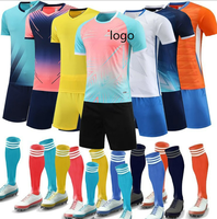Ensemble de tenues de football personnalisées en gros pour jeunes, maillots de football en maille polyester, kits de football, uniformes de football