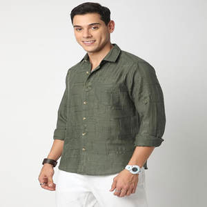 OEM personalizado de los hombres de verano Casual algodón Polos camisa abotonada con textura de ganchillo de manga larga Polo cuello - Product Image 2