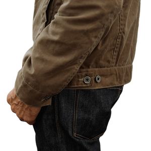 แจ็กเก็ตยีนส์สำหรับผู้ชายสีล้วนมีกระเป๋าขนาดใหญ่ใส่ทำงานลำลองฤดูใบไม้ผลิแฟชั่น - Product Image 2