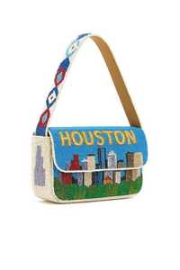 Handmade Embroidered <b>Canvas</b> Handbag Rectangular Shape Cactus Pattern Green Handle Textile Craft - Product Image 5