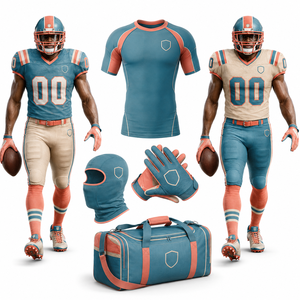 Conjunto de Uniforme de Fútbol Americano Personalizado, Sublimado, Transpirable, Ajustado, Uniforme Masculino 100% Poliéster para Todas las Temporadas - Product Image 3