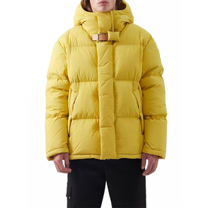 OEM Custom Logo High Quality Black Hooded Reversible <b>Waterproof</b> Bubble Puffer <b>Jacket</b> Keep <b>Warm</b> Men's Winter Puffer <b>Jacket</b> - Product Image 3