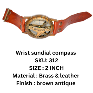 Nautical Solid Brass Sundial Compass <b>Small</b> Round Compass Vintage Steampunk Accessory for Men & Women - Product Image 6