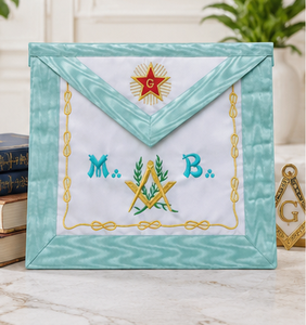 French Rite Apron Custom Hand Embroidered Masonic Regalia Luxury Ceremonial Apron Supplier Bulk Wholesale Pakistan - Product Image 4