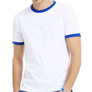 Camisetas Lisas de Algodón Peinado 100% con Cuello Redondo y Manga Vintage para Hombre - Product Image 1