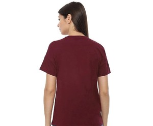 Camiseta de Cuello en V para Mujer, Algodón, Manga Corta, Informal, Básica, Suave, Transpirable, Corte Regular, Top de Verano, Ropa Personalizada al por Mayor - Product Image 4