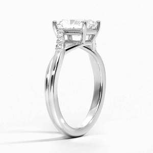 Bague BOJ 039 en argent 925 avec halo de diamants, coupe radiante, 2 carats, couleur D, VVS1, moissanite certifiée GRA, prix bas - Product Image 2