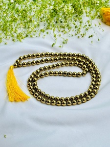 Collier Mala en hématite dorée naturelle fait main, perles rondes, 108 perles pour la méditation spirituelle, vente en gros - Product Image 1