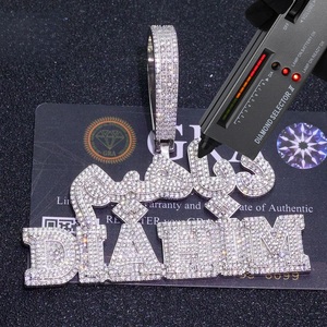 Pendentif personnalisé de luxe pour homme en argent 925 avec diamant de laboratoire et nom arabe, style Iced Out, bijoux de mode - Product Image 4