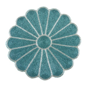 Mantel individual de diseño floral de colores con cuentas para decoración del hogar, vajilla, mesa de comedor, fiestas y bodas. - Product Image 1