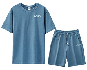 Ensemble T-shirt et short pour homme, design personnalisé, thermique, été, 2 pièces, 100% coton, vêtements décontractés, motif floral, Pakistan - Product Image 3
