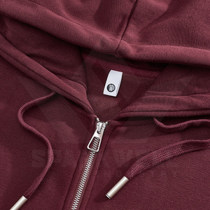 Sweat-shirt à capuche zippé intégral en molleton de coton noir pour homme, manches longues, couleur unie, coupe classique, doux, chaud, décontracté, automne-hiver - Product Image 6