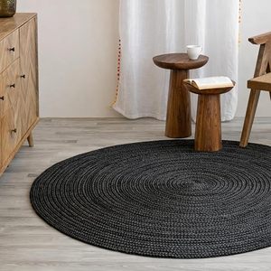 Tapis pour salon en coton, jute et denim, 100% tressés à la main avec option de personnalisation, adaptés aux animaux domestiques, écologiques - Product Image 4