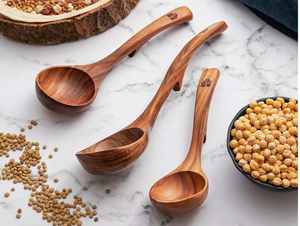 ช้อนบัวสีน้ำเงินแบบพรีเมี่ยมช้อนไม้สำหรับทำอาหารช้อน2025ปลอดภัยสำหรับใช้ทำอาหาร - Product Image 3