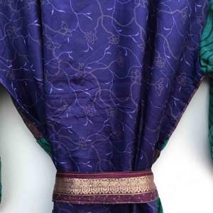 Vestido de Maternidad Vintage para Mujer, de Seda, Estilo Kimono, Ropa de Dormir, Ropa de Playa, Hecho con Sari Indio Reciclado, con Parches, Térmico, para Primavera - Product Image 6