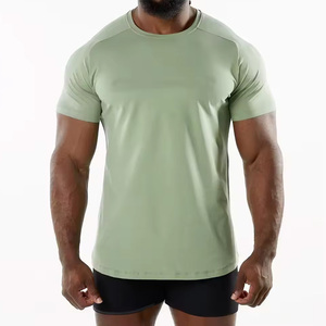 Camiseta de algodón ajustada al cuerpo para hombre, camiseta de moda masculina, camiseta lisa de corte muscular, proveedor mayorista - Product Image 4