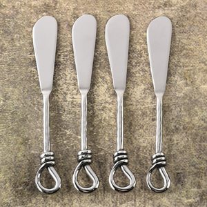 Stainless Steel Butter <b>Knife</b> <b>Set</b> 4pc Sheepsfoot Blade Straight Edge Kitchen Utensil - Product Image 1