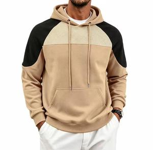 Sweat-shirt à capuche pour homme, manches raglan, couleur unie, décontracté, respirant, avec poche, vêtement d'hiver, coupe ajustée, en polaire tricotée, brodé - Product Image 4