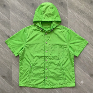Conjunto de Chaqueta Corta con Capucha y Pantalones Cortos para Hombre, Personalizado al por Mayor, con Bordado en Lona, Impermeable, Deportivo, Casual para Exteriores - Product Image 3