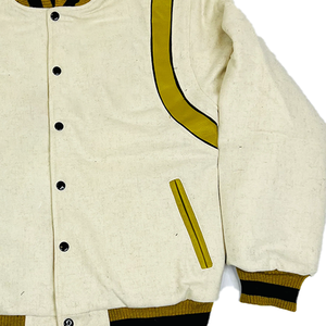 Chaqueta Universitaria Letterman de la Fraternidad APA para Hombre, de Lana y Cuero, con Bordado Personalizado y Cintas, Estilo Griego Universitario, OEM, Resistente al Viento - Product Image 4