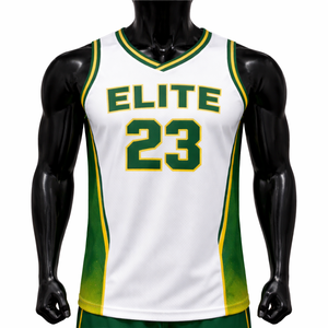 Maillot de basketball unisexe personnalisé sans manches, grande taille, logo frontal, séchage rapide, respirant, 100 % polyester, sublimé, pour l'entraînement - Product Image 1