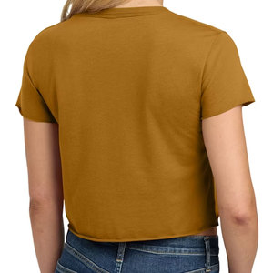 Custom Brand Women <b>Crop</b> T-Shirt Summer Premium Weight 100% Cotton Soft Breathable Solid Plain Cropped Tee Shirt Bulk - Product Image 5