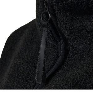 Chaqueta de Forro Polar Corta Negra para Mujer, con Cierre Completo, Cuello Alto, Cálida, Informal, para Uso Diario - Product Image 5