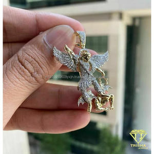 Designer <b>Angel</b> Jewelry Pendant With High Polish Finish And Luxury Streetwear Hip Hop Style - Product Image 4