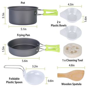 Ensemble de 9 ustensiles de cuisine de camping, kit de cuisson en plein air - Product Image 6