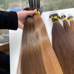 Extensiones de cabello de punta plana más vendidas, color marrón, 100% cabello virgen vietnamita, envío rápido - Product Image 1