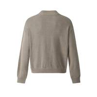 TR-CRD-015 Hochwertiger 100% Baumwolle Herren Luxus Maßgeschneiderter Winter Leopardenmuster Trompetenärmel Rollkragen-Strickjacke