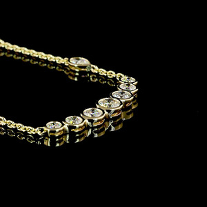 Collier avec diamant de laboratoire serti clos, Or 10K 14K 18K, Argent 925/935, Plaqué Rhodium, Taille Brillant, Bijou de luxe élégant pour soirée - Product Image 4