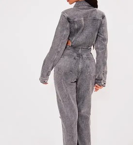 Combinaison en jean ample pour femme, tenue décontractée une pièce, ensemble de combinaisons en jean élégant, vente en gros, fabrication OEM - Product Image 4