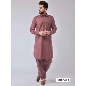 TRENDING HEAVY COTTON SLUB SIMPLE KURTA CON PAYJAMA PEACH - Product Image 1