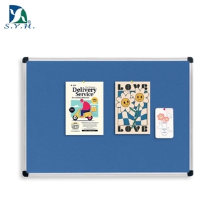 Tablero de Exhibición de Fieltro Azul con Marco de Aluminio para Escuela, Oficina e Impresión de Logotipo Personalizado - Product Image 1