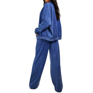 Women Acid Wash Tracksuit <b>Set</b> 2 Piece Casual <b>Lounge</b> Wear Outfit Vintage Acid Wash Women Tracksuit 2026 - Product Image 6