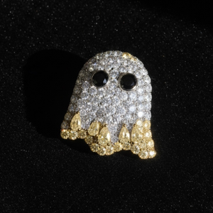 Lindo Broche de Fantasma de Dibujos Animados con Moissanita y Diamantes de Imitación Engastados en Plata 925, Joyería Unisex para Regalo de Boda o Fiesta - Product Image 2